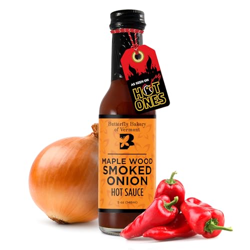 Butterfly Bakery of Vermont - Maple Wood Smoked Onion Hot Sauce, Medium Heat, Bold Flavor - Vegan & Vegetarian - Made with Natural, Vermont-Grown Ingredients, 5 fl oz