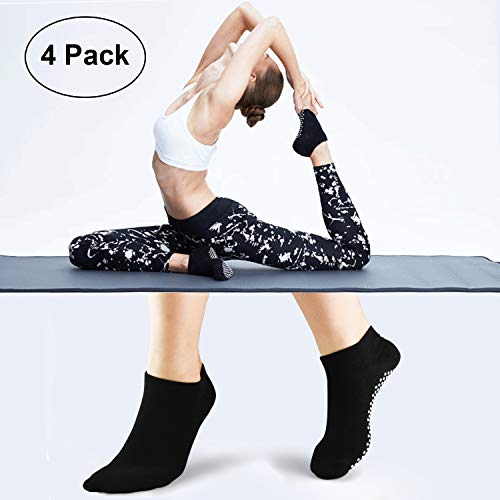 Image of Pliates Socks for Women Non Slip Grip Yoga Barre Hospital Barefoot Workout