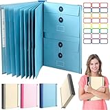 Akkordeon-Dokumentenmappe, Falls Ich Sterbe Ordner Deutsch Mit Taschenfächern Für Pässe, Geburtsurkunden Und Wichtige Dokumente, Zur Aufbewahrung Im Büro Und Zu Hause (Blau)