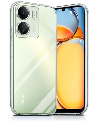 Image of WOW IMAGINE Crystal Clear Transparent Back Case Cover for Redmi 13C 4G | Poco C65 | Full Device & Camera Protection Shockproof TPU Silicone Back Cover Case - Transparent