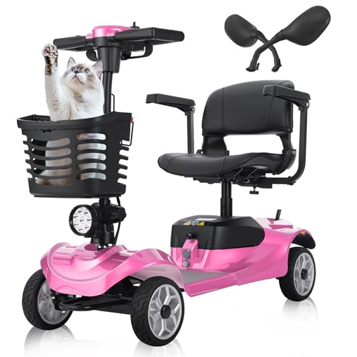 Image of Mobility Scooter for Seniors /Adults, up to 300lbs Capacity, 4 Wheel Heavy Duty Mobility Scooters with 15 Miles 350W 5MPH，Front Basket, Adjustable Seat, LED Headlights