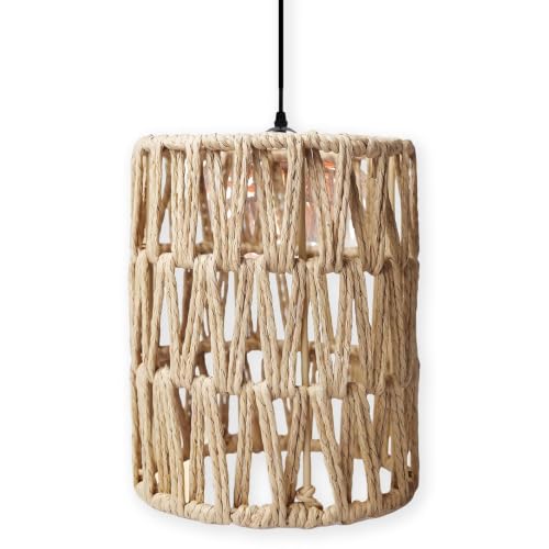 Image of 1 Pc Rattan Lampshades for Ceiling Lights, Lamp Shades Ceiling Boho Style