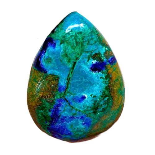 Cabochon azurite malachite plate poire 34mm : fini les pierres dures à sertir