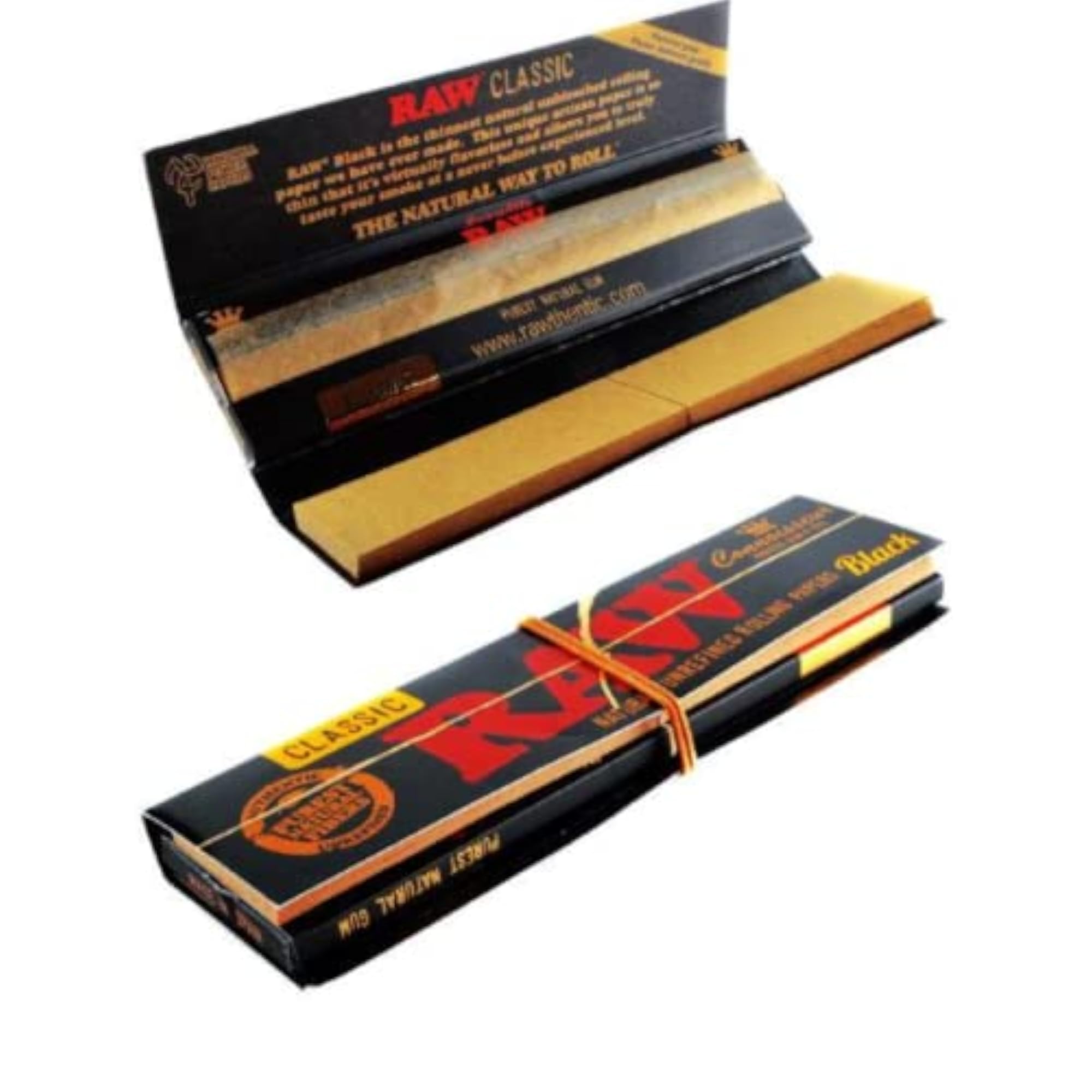 Raw Black Rolling Paper with Roach Pad, Smoking Accessories