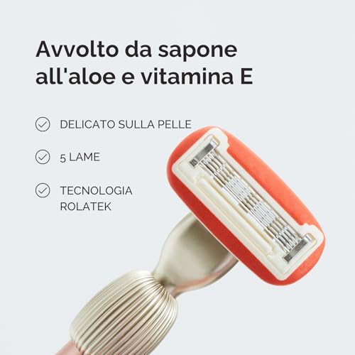 Fler Razor Starter Set Blush 1 Rasoio + 2 Lamette + 1 Supporto - 4