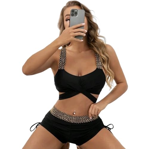 Maillot de bain deux pièces gainant avec effet contrôle du ventre et haut torsadé chic