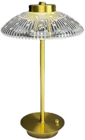 YU WELL Cordless Table Lamp, Touch Sensor Bar Table Lamps Set - Bedroom Bedside Restaurant Led Light Fixtures, Rechargeable Battery Metal Aluminum Housing,Gold (MODEL 7)