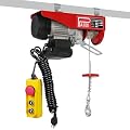 Electric Hoist 110V 220LBS Electric Winch Overhead Lift Beam Mounting Crane with Wired Remote Control Single/Double Slings Ceiling Pulley for Garage Factory Warehouse (100KG/220LBS)