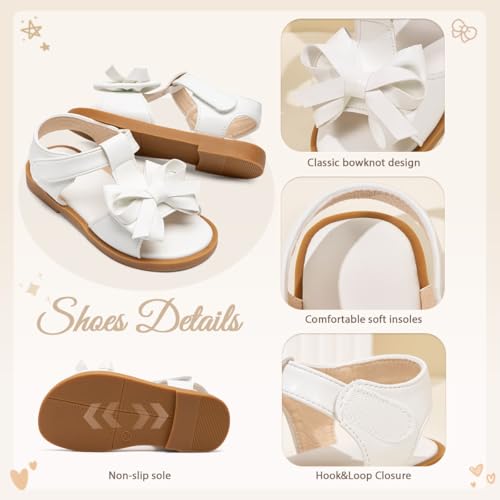 Image of Toddler Girls Sandals Little Girl Summer Flat Sandal Baby Open Toe Outdoor Beach Holiday Dress Shoes
