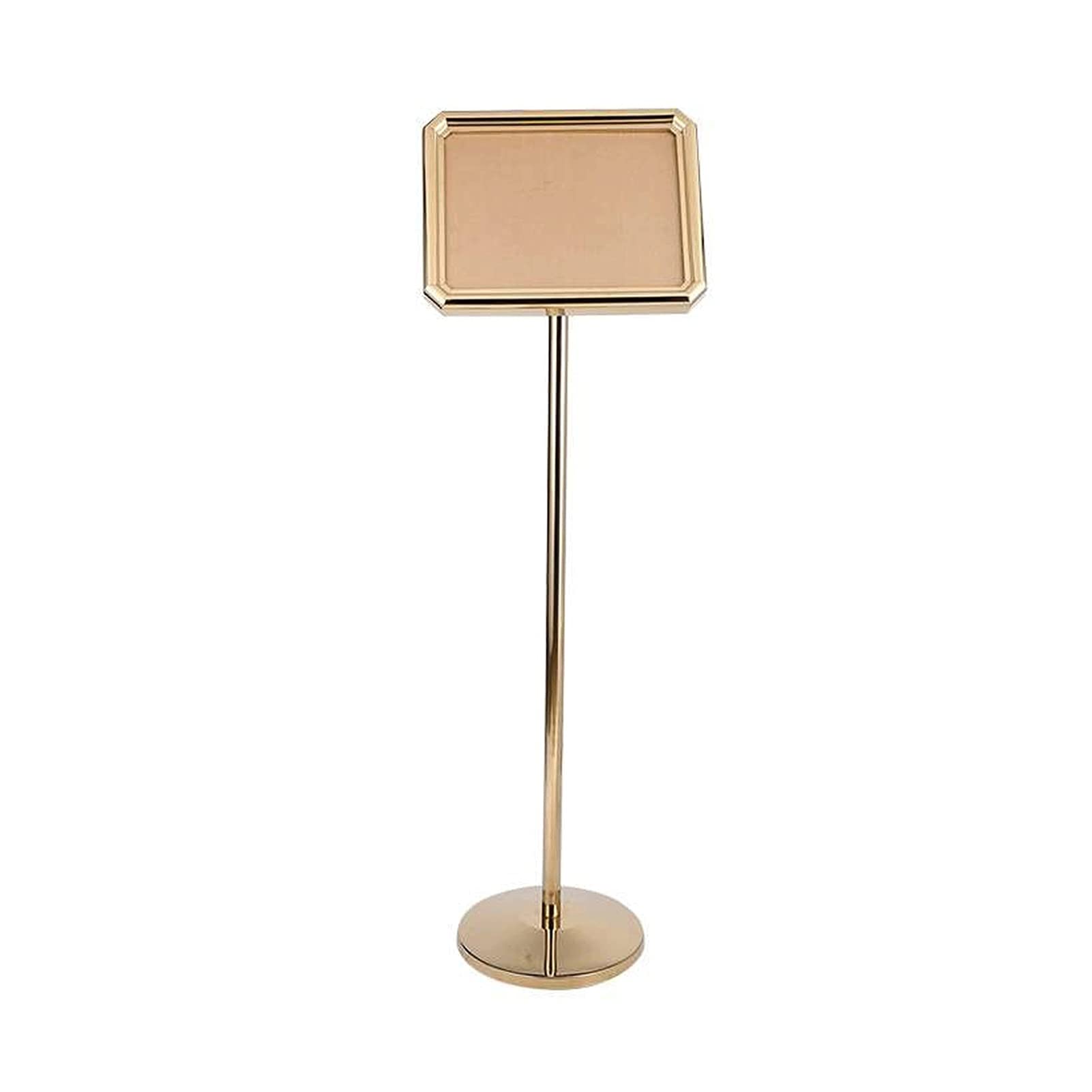 Restaurantes Soporte de pantalla Soporte de signo de pie de suelo de oro, soporte de cartel con esquina de trabajo pesado Pedo de pedestal Signo de signo para anuncio boda Soporte de cartel