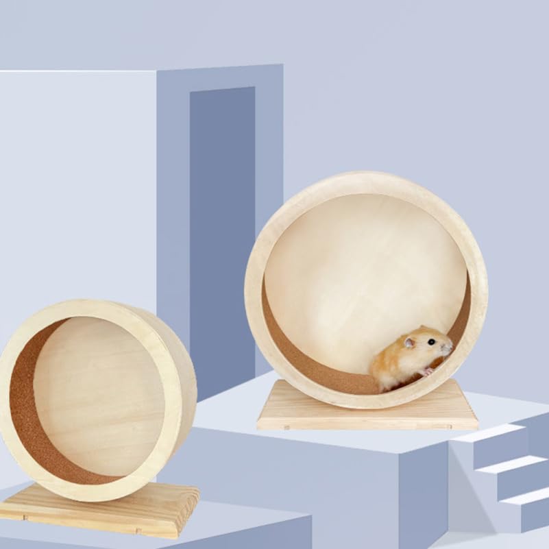 KESYOO Roue d'exercice silencieuse en bois pour hamster, hérisson et petits animaux de compagnie, taille 30,5 cm, pour animaux de compagnie