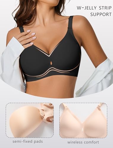 Avidlove Wireless Seamless Bras for Women No Underwire Padded Bra Full Coverage Comfortable Bras V Neck Everyday Bra3