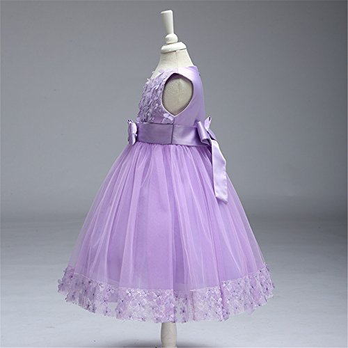 Big Girls First Communion Lace Dresses Up For Pageant Sleeveless Flower Girl Dress Shiny Casual Playwear Beach For Weddings Sundress A Line Elegant Party Knee Kids Clothing Size 8 9 (Purple, 12) #TOP2