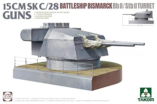 Maquette Canon 15 cm SK C/28 Bismarck Takom 5014 à l'échelle 1/72