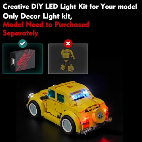 LocoLee LED Light Kit Compatible with Lego Bumblebee 10338 Transformer Robot - No Models Only Light, Creative Lighting Set Accessories Compatible with Lego Bumblebee 10338 Transformers Set