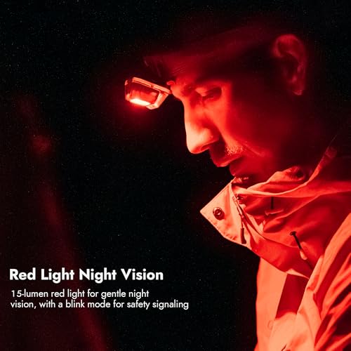 Image of WUBEN H4 LED Headlamp Rechargeable, 800 Lumens Super Bright Head lamp, IP68 Waterproof headlamp with Motion Sensor, Headlight Flashlight 10 Modes with Red Light, for Camping Fishing& Hiking Gear
