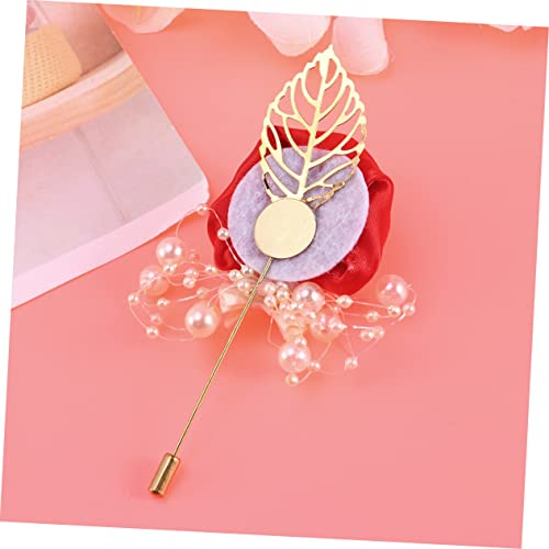 Broche élégante perles rouges de banquet : l'accessoire chic pour vêtement