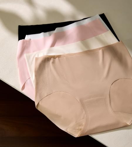 Image of SHARICCA Womens Seamless Underwear Nuage No Show Hipster Panties 5 Pack