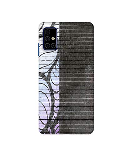 Image of Amazon Brand - Solimo Plastic Designer Brick 3D Printed Hard Back Cover Mobile Cover for Samsung Galaxy M51 (Black and White)