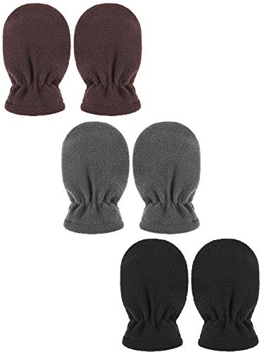 Image of SATINIOR 3 Pairs Baby and Toddler Winter Mittens Kids Fleece Warm Mittens for Baby Boy & Girl
