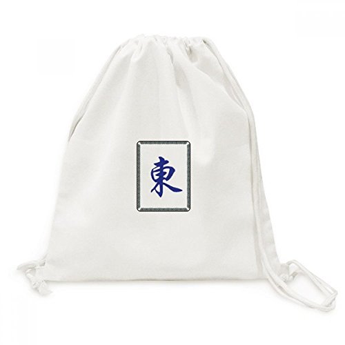 Sac cordon motif Mahjong Vent Est en toile robuste pour voyage