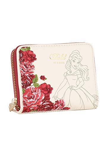 Loungefly Disney Belle Flowers Faux Leather Mini Zip Wallet