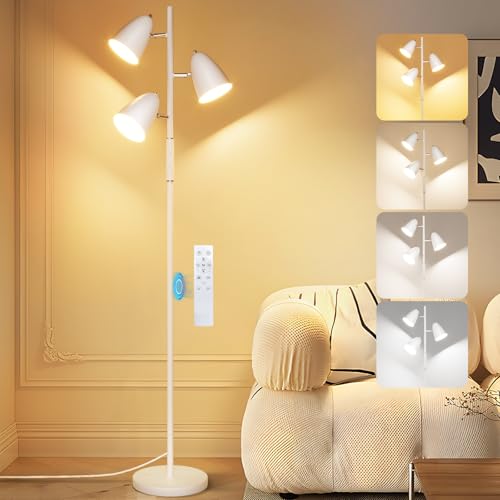 QiMH LED Floor Lamp for Living Room, Modern Dimmable Standing