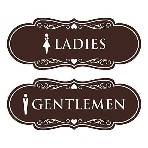 Panneau de toilettes signalétique marron foncé taille M pour porte de WC