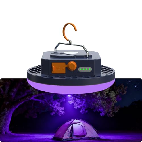 96 LED 395nm UV / 6500K Flashlight Camping Blacklight , 10000mAh Rechargeable, 3000 Lumens, Glow Lights for Party , Bedroom, Fluorescent Poster , Dog/Cat Urine , Bed Bug ,Halloween Black Light (UV)