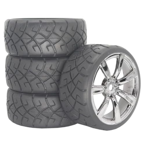 �z�C�[���^�C�� For Tamiya For TT01 For TT02 PTG2 1/10 Rc �J�[�A�b�v�O���[�h�E�����p�[�c | �����\4PCS 70mm���o�[�^�C�� �����[�p�A1/10�J�[�̃E�F�b�g�H�ʂ�h���C�H�ʂł���������O���b�v ���W�R���J�[