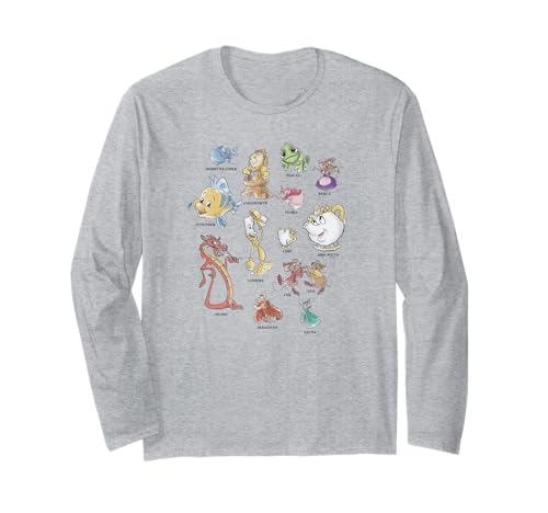 T-shirt manches longues princesses Disney vêtement graphique col rond coton