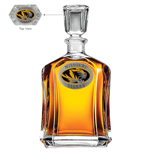 Image of Heritage Pewter Missouri Capitol Decanter | 24 OZ Whiskey Decanter for Liquor with Airtight Stopper | Expertly Crafted Pewter Glass
