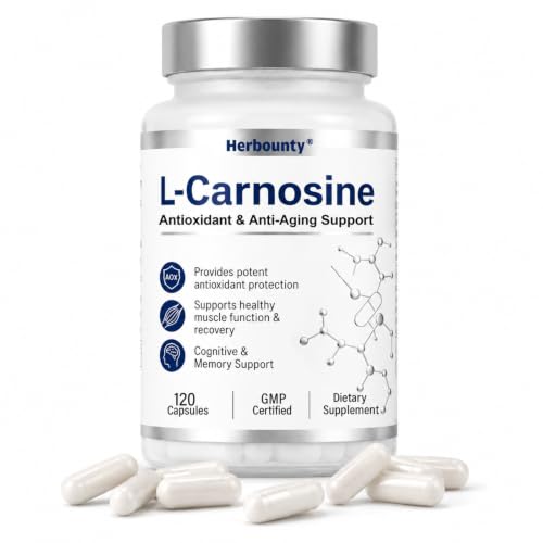 Herbounty L-Carnosine Supplement 500mg 120 Capsules Vitality Support