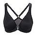 Produktbild DELIMIRA Damen Vorderverschluss Vollschalen Plunge Racerback BH - mit Bügel ohne Polster Schwarz 80C(36C)