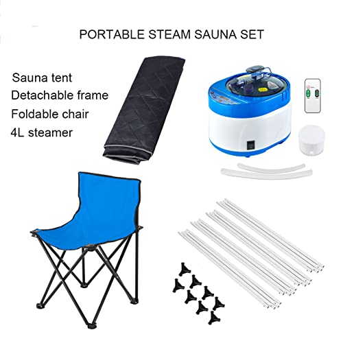 ZONEMEL Full Size Portable Steam Sauna Kit, Personal Full Body Home Spa for Detox, Relaxation, 4 Liters 1500 Watt Steamer, Remote Control, Timer, Foldable Chair(L31.5 x W31.5 x H55.1,Clear Door) - Thumbnail 7