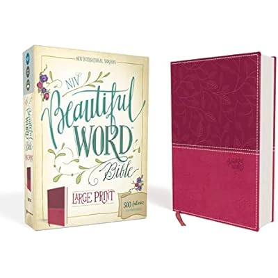 NIV, Beautiful Word Bible, Large Print, Imitation Leather, Pink