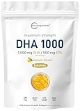 Omega 3 Fish Oil DHA Supplements 1000mg with EPA 500mg, 200 Softgels – Lemon Flavored, Burpless (Enteric Coated) | Deep Sea Fresh Fish, Wild Caught from Norwegian Waters | Mercury Free