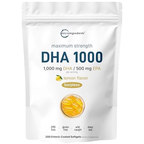 Omega 3 Fish Oil DHA 1000mg with EPA 500mg - 200 Softgels