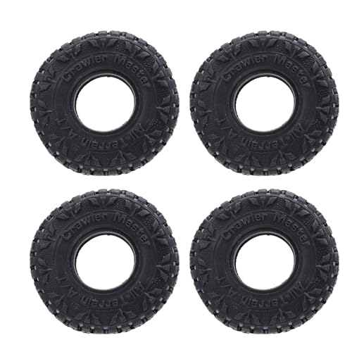 Image of Dilwe 4PCS 1in 62x21mm RC Car Wheels, Rubber Sponge RC Car Wheels Lining Grooved Strong Grip Tires Tyres for SCX24