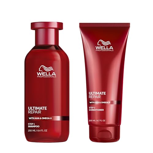 Wella Professionals Repair and Rebuild Professional Hair Care Duo for All Types of Hair Damage, Ultimate Repair Shampoo 250ml and Conditioner 250ml Bundle