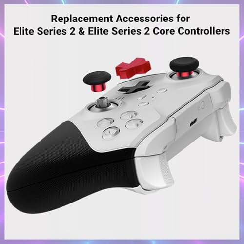 Image of Elite Series 2 Gaming Controller Accessories Kit with Thumbsticks, D-Pads, Paddles, Trigger Buttons for Xbox One Elite Series 2 Core (Red)