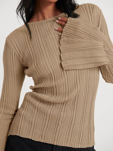 Image of Cicy Bell Womens Bell Long Sleeve Tops Going Out Knitted Fall Pullover Lightweight Sweater Shirts
