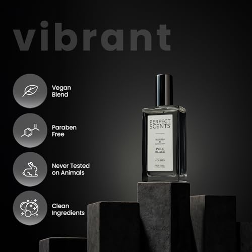 Image of Perfect Scents Fragrances, Inspired by Ralp.h La.uren's Pol.o Black, Men's Eau de Toilette, CLEAN, Vegan, Paraben-Free, Never Tested on Animals, 3.4 Fluid Ounces