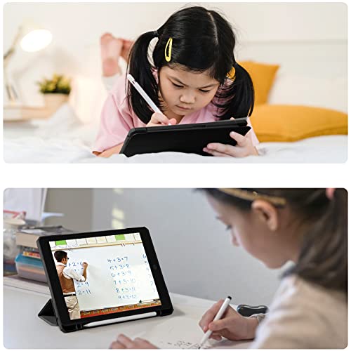 undefined Maledan 対応iPad 9世代 ケース 2021 第8/第7世代 カバー 2020/2019対応 クリア 透明 アクリル ペンホルダー付き スタンドケース 軽量 薄型 裏全透明 三つ折りスマート オートスリープ機能 10.2インチ の商品画像 2