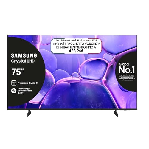 Samsung Smart TV 75'' UE75U8090FUXZT Crystal UHD 4K, Crystal 4K Processor, HDR, Smart Experience,...