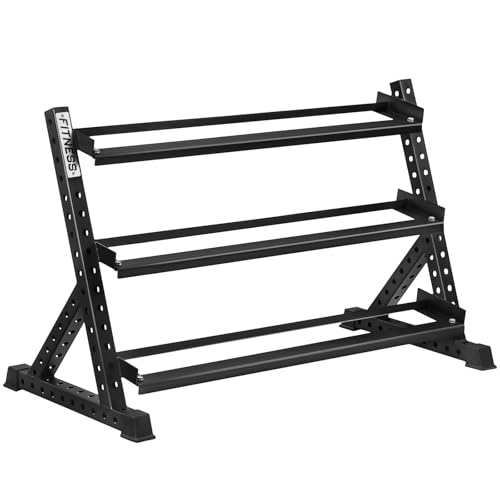 HANDBODE 3-Tier Dumbbell Rack, 1500 lb Large Capacity, Heavy Duty Weight Storage Rack for Home Gym