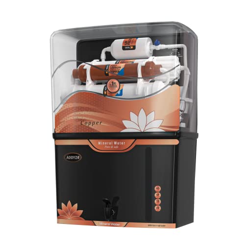 Image of Addyz Smart Water Purifier Copper + Mineral RO+ UV +TDS Controller with elegant design 12 Litres Storage with Goodness of Copper (Made in India)