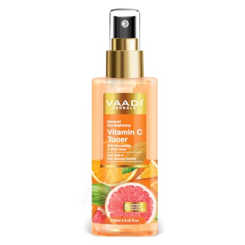 Image of Vaadi Herbals Vitamin C Facial Toner| With Witch Hazel & Niacinamide | Skin Brightening, Hydrating & Anti-Ageing (250 ml)