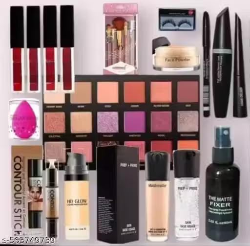 Professional Waterproof Makeup Combo Kit Full Set With All Products For All Types Of Skin For Girls & Women Eyeshadow Rose Gold