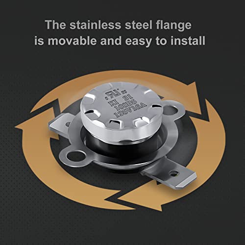 Awozkcd UL/CUL KSD301 125V 16A Thermal Switch,Normally Closed N.C 40°C/104°F Off and 30°C/86°F ON Microwave Thermal Fuse,Auto Reset Cutout Thermostat,2 pcs